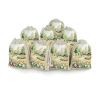 Lot de 8 petits sacs en toile de jute pour jardin, lavande, petits sacs cadeaux en toile de jute adaptés pour les fêtes et les festivals ainsi que pour les bonbons, sacs cadeaux faits à la main