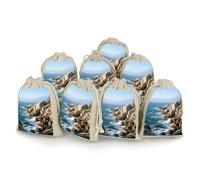 Lot de 8 petits sacs en toile de jute Rocky Coast, sacs cadeaux en toile de jute adaptés pour les fêtes et les festivals ainsi que pour les bonbons, sacs cadeaux faits à la main