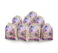 Lot de 8 petits sacs en toile de jute, sacs cadeaux en toile de jute pour les fêtes et les festivals, ainsi que pour les bonbons, sacs cadeaux faits à la main, sacs alimentaires, contes de fées, sacs