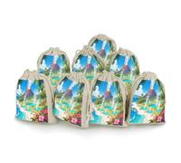 Lot de 8 petits sacs en toile de jute - Sacs cadeaux en toile de jute - Pour les fêtes et les festivals ainsi que pour les bonbons - Sacs cadeaux faits à la main - Sacs de rangement pour nourriture et