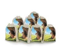 Lot de 8 petits sacs en toile de jute - Sacs cadeaux en toile de jute - Pour les fêtes et les festivals ainsi que pour les bonbons, sacs cadeaux faits à la main, sacs de rangement suricates près des