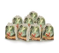 Lot de 8 petits sacs en toile de jute - Sacs cadeaux en toile de jute - Pour les fêtes et les festivals ainsi que pour les bonbons - Sacs cadeaux faits à la main - Sacs alimentaires - Petit renard