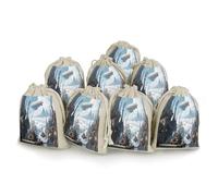 Lot de 8 petits sacs en toile de jute - Sacs cadeaux en toile de jute - Pour les fêtes et les festivals ainsi que pour les bonbons, sacs cadeaux faits à la main, sacs alimentaires steampunk City