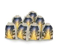 Lot de 8 petits sacs en toile de jute, sacs gardénia, sacs cadeaux en toile de jute adaptés pour les fêtes et les festivals ainsi que pour les bonbons, sacs cadeaux faits à la main
