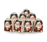 Lot de 8 petits sacs vides en mousseline avec cordon de serrage en coton réutilisables et lavables pour herbes, épices, bonbons, savon, bijoux, cadeaux de mariage