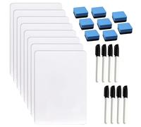 Lot de 8 petits tableaux blancs, 21 x 30 cm, format A4, double face, avec 8 marqueurs éponges, portables, pour étudiants, salle de classe, fournitures scolaires, bureau, maison