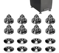 Lot de 8 pics de haut-parleur nickelés 24 K - Protection du sol - Pieds d'isolation résistants aux chocs pour appareils Hi-Fi (noir)