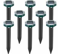 Lot De 8 Pics Répulsifs Ultrasoniques Solaires Contre Les Taupes, Les Serpents Et Les Campagnols, Pour Pelouse, Jardin Et Cour.