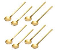 Lot de 8 Pièces cuillèresexpresso manche en acier inoxydable doré pour,Postuler àpour café,sucre,dessert gâteau,crème glacée,soupe,hors-dœuvre,cappuccino - 13cm
