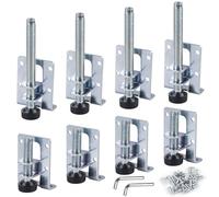 Lot de 8 pieds de meubles réglables, 55/102 mm, charge lourde, pieds réglables en hauteur, pieds de nivellement de meubles avec 48 petites vis pour tables, étagères, armoires, établi
