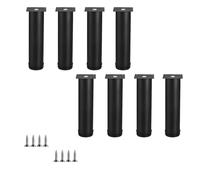 Lot de 8 pieds de meubles réglables en acier inoxydable avec coussinets antidérapants pour armoire, table, canapé, commode (200 mm)