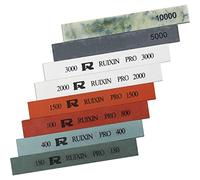 Lot de 8 pierres à aiguiser pour couteaux Ruixin Pro RX-008, sans base : grain 180/400/800/1500/2000/3000/5000/10000