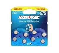 Lot de 8 Piles auditives n°675 Rayovac PR44 Bleu