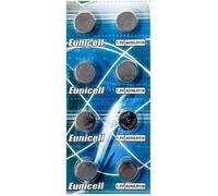 Lot de 8 Piles Bouton alcaline Eunicell AG10 / LR1130 / LR54 / LR1130L / 189 / 389 / G10A / G10-A / 389A / G10 1.5V