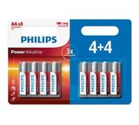 Lot de 8 piles Philips Power Alkaline AA LR6 1 pack de 4+4 G
