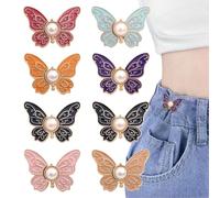 Lot De 8 Pince Pour Pantalon Trop Large, Serre Taille Pantalon De Papillon, Cute Bouton Jean Clipsable, Sans Couture Rendre Vêtement Plus Petits