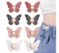 Lot De 8 Pince Pour Pantalon Trop Large, Serre Taille Pantalon De Papillon, Cute Bouton Jean Clipsable, Sans Couture Rendre Vêtement Plus Petits
