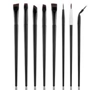 Lot de 8 pinceaux à sourcils plats biseautés en gel - Pinceaux de précision à pointe fine - Pinceaux de maquillage pour les yeux inclinés - Outils de maquillage professionnels pour femmes et filles
