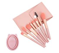 Lot de 8 pinceaux de maquillage, sac de rangement, bol de lavage, ensemble pratique pour fard à joues et fond de teint, kit d'outils de beauté