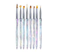 Lot de 8 pinceaux de peinture pour peinture - Pinceaux de doublure - Stylo à pointillés - Outil de manucure multifonction