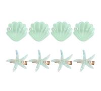 Lot de 8 pinces à cheveux en forme d'étoile de mer et coquillages de princesse à paillettes, épingles à cheveux crocodiles pour la plage, accessoires de coiffure pour femmes et filles, fête