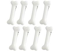 Lot de 8 pinces à cheveux en forme d'os avec tête de mort - Accessoires pour cheveux pour Halloween, cosplay, fête, usage quotidien pour femmes et filles - Blanc