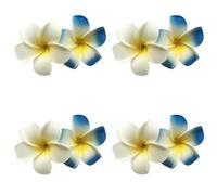 Lot de 8 pinces à cheveux hawaïennes blanches et bleues 7 cm