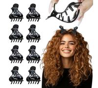 Lot de 8 pinces à cheveux pour rebondir les racines et les boucles qui rebondissent, pinces pour cheveux bouclés et épais, rehausseur de racines pour rebondir les boucles (doux)