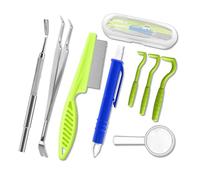 Lot de 8 pinces à épiler pour chiens avec pince à épiler en acier inoxydable, lentille d'agrandissement, peigne anti-puces, pinces pour tiques humaines pour chiens, pinces pour chiens et chats humains