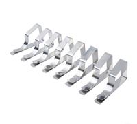 Lot de 8 pinces à nappe en acier inoxydable pour maintenir la nappe en place pour les fêtes en plein air, les pique-niques, les mariages et plus encore