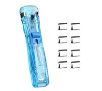 Lot de 8 pinces à papier transparentes avec 8 clips de recharge et 50 pinces à papier en métal pour bureau, école, reliure, trombones et pinces à reliure de tailles assorties avec support pour bureau