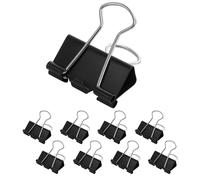 Lot de 8 pinces à trombones pliables de 60 mm - Super extra larges - Noir