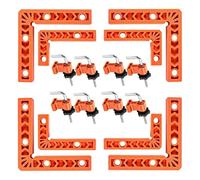 Lot de 8 pinces d'angle à 90 degrés pour projets de travail du bois avec desserrage rapide, équerres de positionnement à angle droit, outils de modélisme