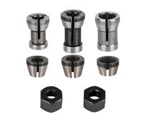 Lot de 8 pinces de serrage, accessoires pour défonceuse Einhell Katsu Bosch Dewalt, 6 adaptateurs de serrage (6 mm, 6,35 mm, 8 mm) + 2 écrous pour machine à graver, pinces de serrage de précision pour
