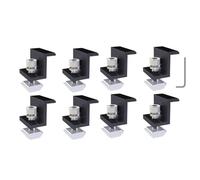 Lot de 8 pinces d'extrémité de panneau solaire avec clé à fente M8, supports de montage en alliage d'aluminium pour modules solaires fixes, design en forme de Z pour toit, caravane, bateau, compatible