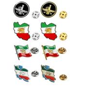 Lot de 8 pin's en forme de drapeau de l'Iran et de la Perse en vrac, différents styles en métal, lion, soleil et couronne, badge de voyage, série souvenir, one size, Métal
