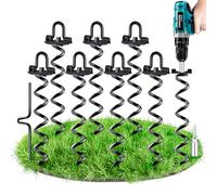 Lot de 8 piquets d'ancrage au sol en spirale robustes pour trampoline, tentes, auvents, ensembles de balançoires, attaches de chien