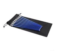 Lot de 8 piquets de tente robustes en aluminium de 23 cm avec trous de corde pour une fixation ferme dans le sable, la boue, l'herbe et le camping (bleu)