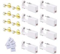 Lot de 8 pistolets à percer,jetables,stériles,pour le nez d'oreille,avec clous d'oreilles,kit de piercing asepsie Perle dorée 4 mm
