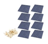 Lot de 8 planches de feutrine élégantes grises avec adhésif amovible et punaise pour décoration murale, liège, planches et carrelage - 30 x 30 cm