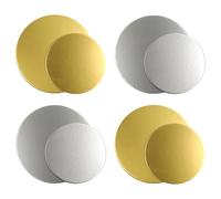 Lot de 8 Plans Rondes Gâteau, Base Réutilisable et Plateau en Mousse Gâteau pour Anniversaires, Mariages, Fêtes de Famille (Or, Argent)