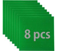 Lot de 8 plaques de construction classiques Compatible avec Lego Classic - 25,5 x 25,5 cm - Vert