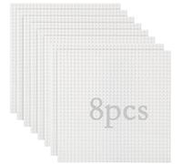Lot de 8 plaques de Construction Classiques compatibles avec la Plupart des Marques - Plaque de Base Classique - Compatible avec la Plaque de Construction Lego Classic - 25,5 x 25,5 cm - Blanc