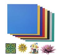 Lot de 8 plaques de contreplaqué coloré de 3 mm - Matériau laser - 30 x 30 cm - Bois non traité - Pour le modélisme, découpe laser - Gravure multicolore