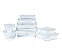 Pyrex® Cook & Freeze - Lot de 8 Boites de Tailles et Formes Différentes avec Couvercle - Verre Borosilicate - Idéal Batchcooking - Made in France