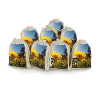 Lot de 8 poches de bouquettes, sac à fleurs imprimé fleur sous le soleil, poche épaisse pour bouquets de fleurs, poche portable, petite poche pour bouquets, Couleur crème., Taille unique, Moderne