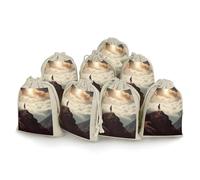 Lot de 8 poches de bouquettes, sac à fleurs imprimé « Woman on A Top Mountain », poche épaisse pour bouquets de fleurs, poche portable, petite poche pour bouquets, Couleur crème., Taille unique,