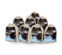 Lot de 8 pochettes à bijoux réutilisables avec cordon de serrage, idéales pour ranger des bijoux, des bijoux, des accessoires pour bébés, des fêtes, des mariages ou à la maison, couleur naturelle