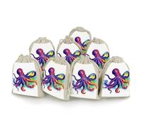 Lot de 8 pochettes colorées en coton et chanvre avec cordon de serrage - Réutilisables - Pour mariage, bricolage, fête (12 x 17 cm)