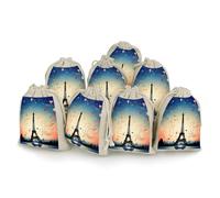 Lot de 8 pochettes réutilisables en coton et chanvre avec cordon de serrage pour mariage, bricolage, fête (12 x 17 cm)